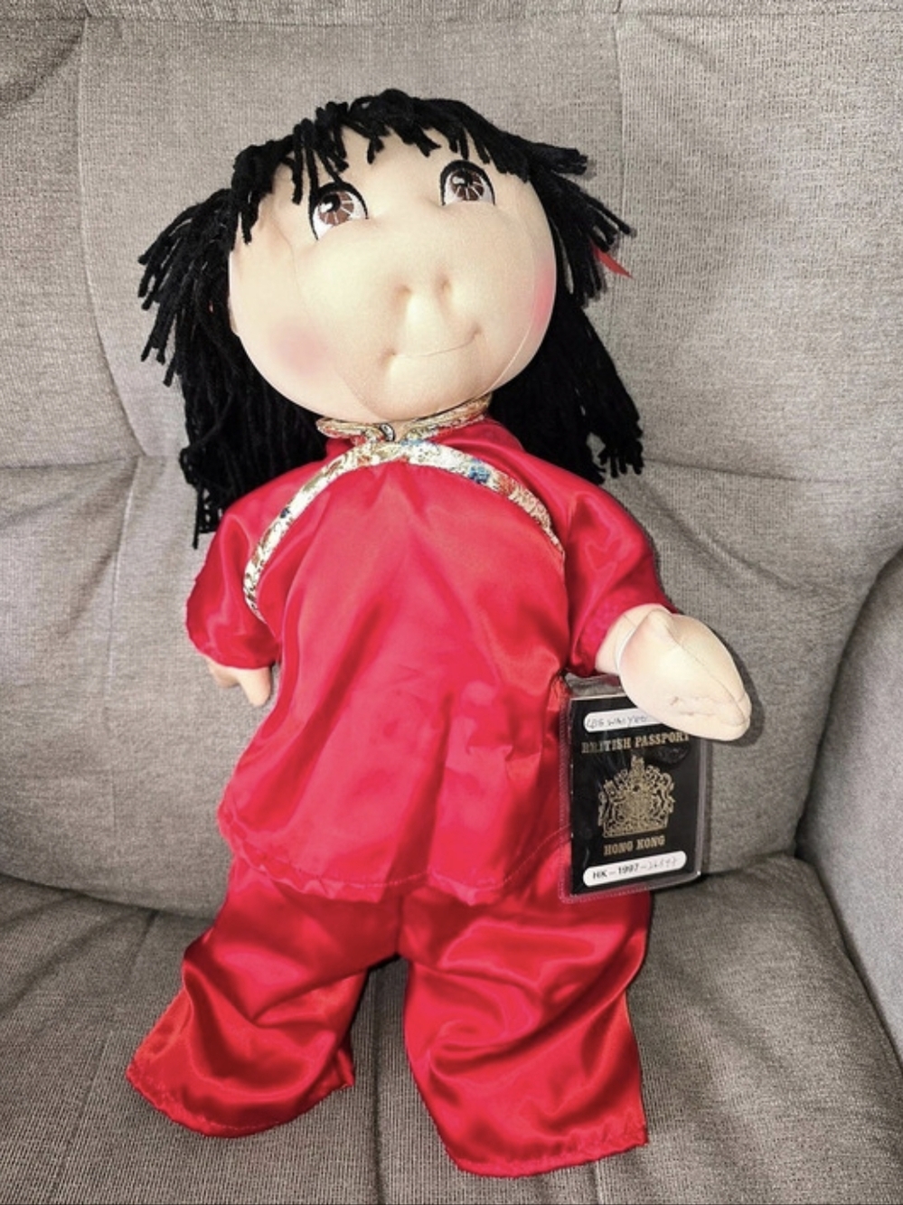 Rice Paddy Babies British Passport Hong Kong Red Collectible Doll